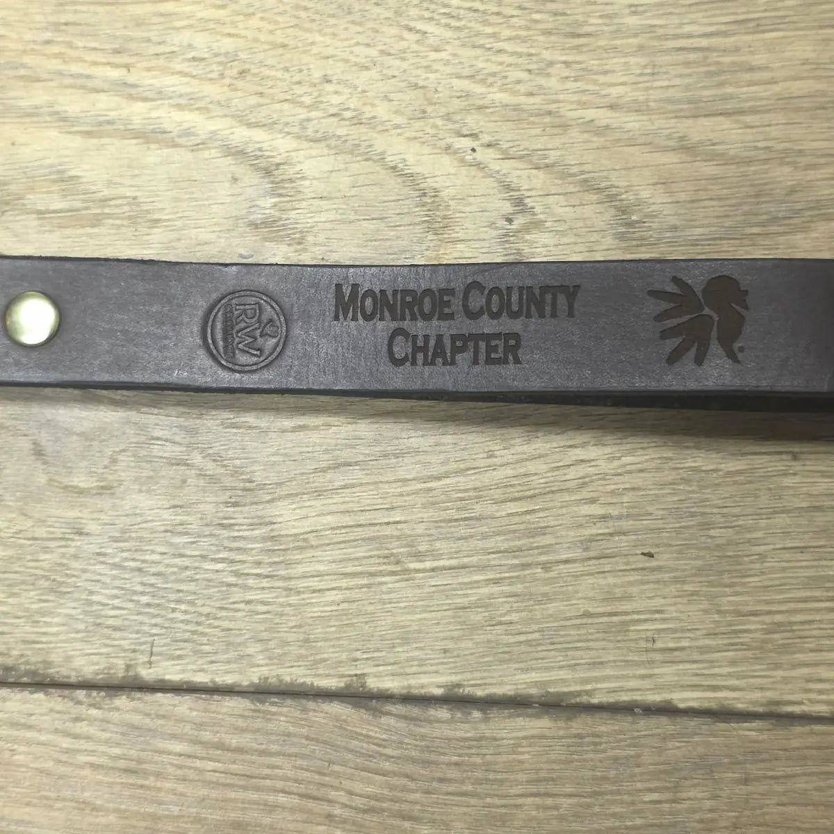 Drew Turkey Tote engraved with Monroe County Chapter and turkey logo
